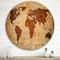 Designart - Ancient Map of The World XI - Vintage Metal Circle Wall Art